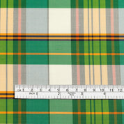 Plaid Silk / Poly Taffeta - Green Primary