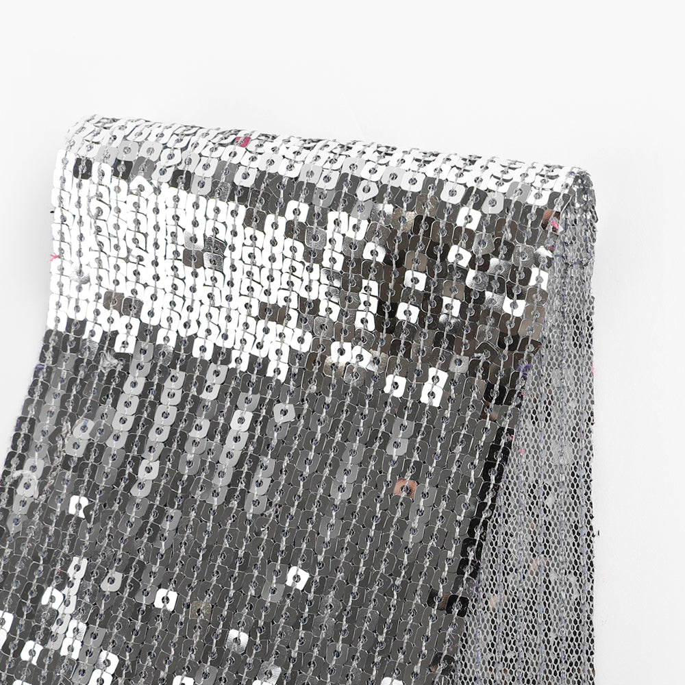Square Sequinned Tulle - Silver