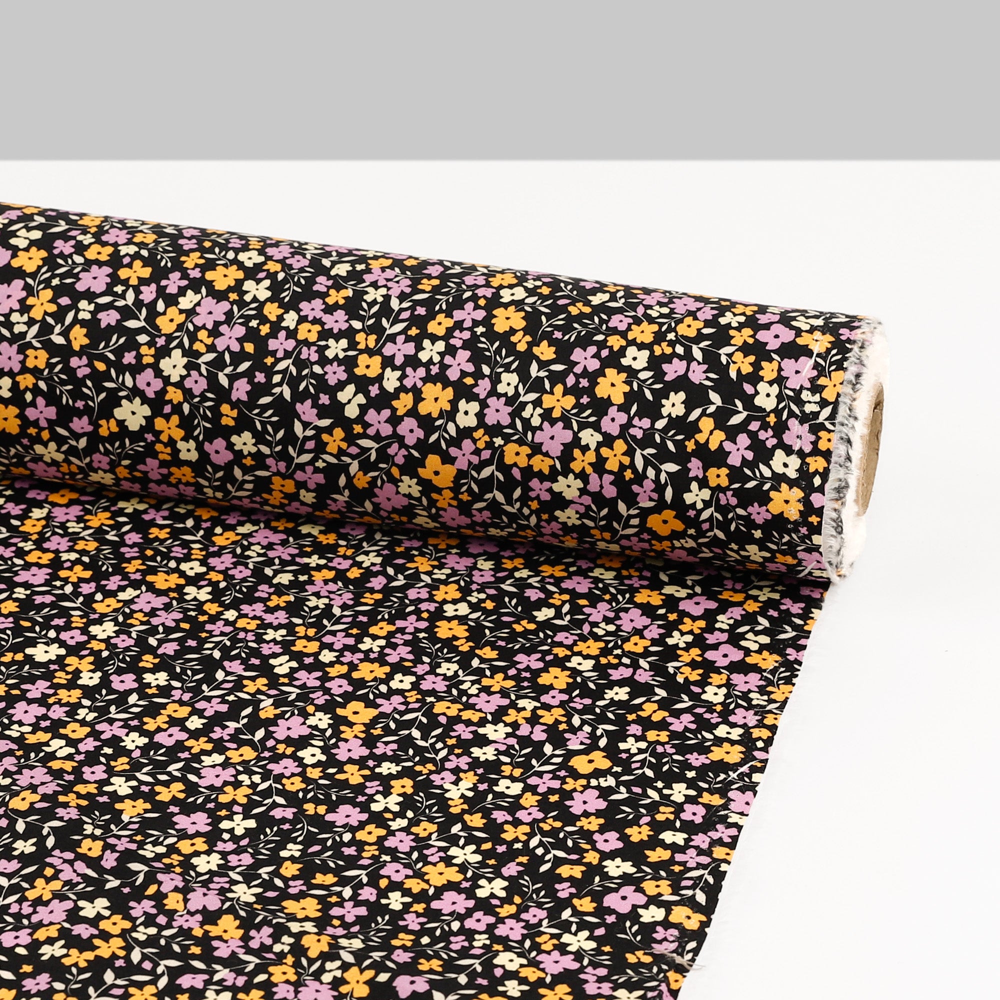 Princess Flower Cotton Poplin - Purple / Yellow