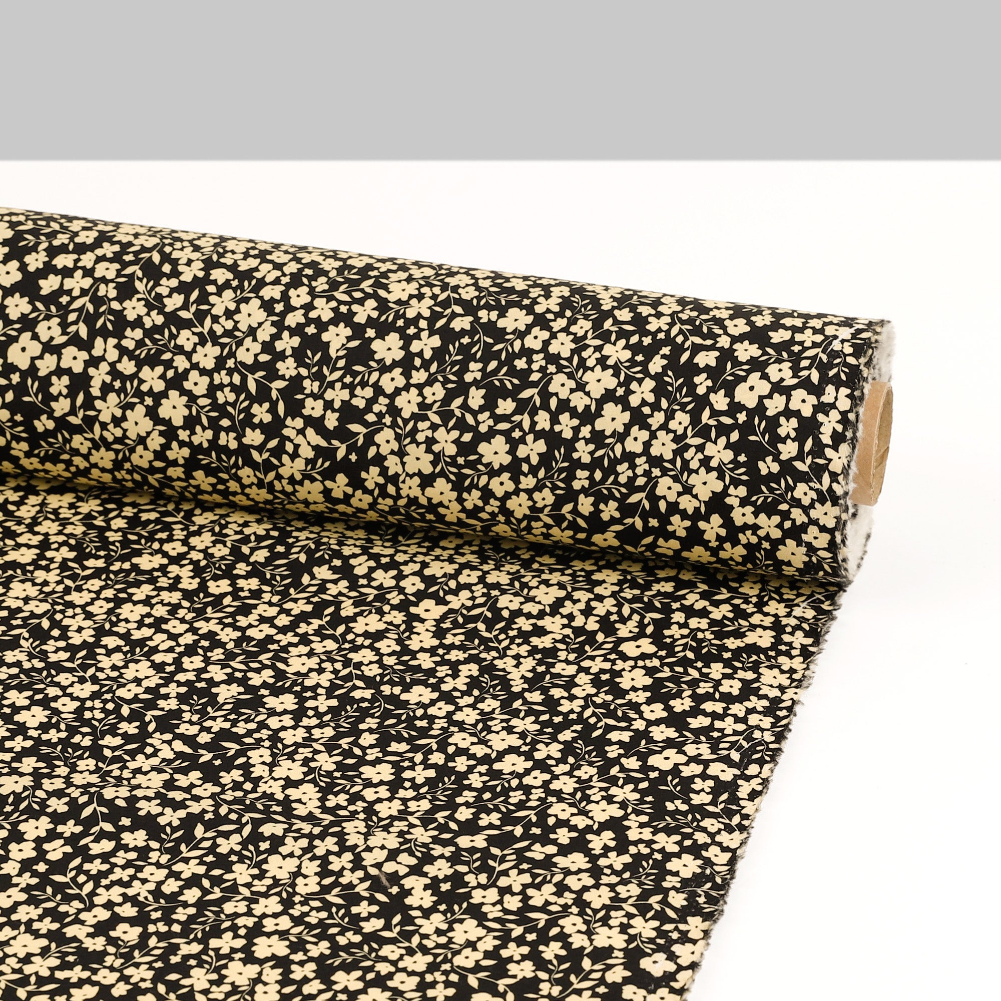 Princess Flower Cotton Poplin - Cream / Black