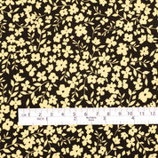 Princess Flower Cotton Poplin - Cream / Black