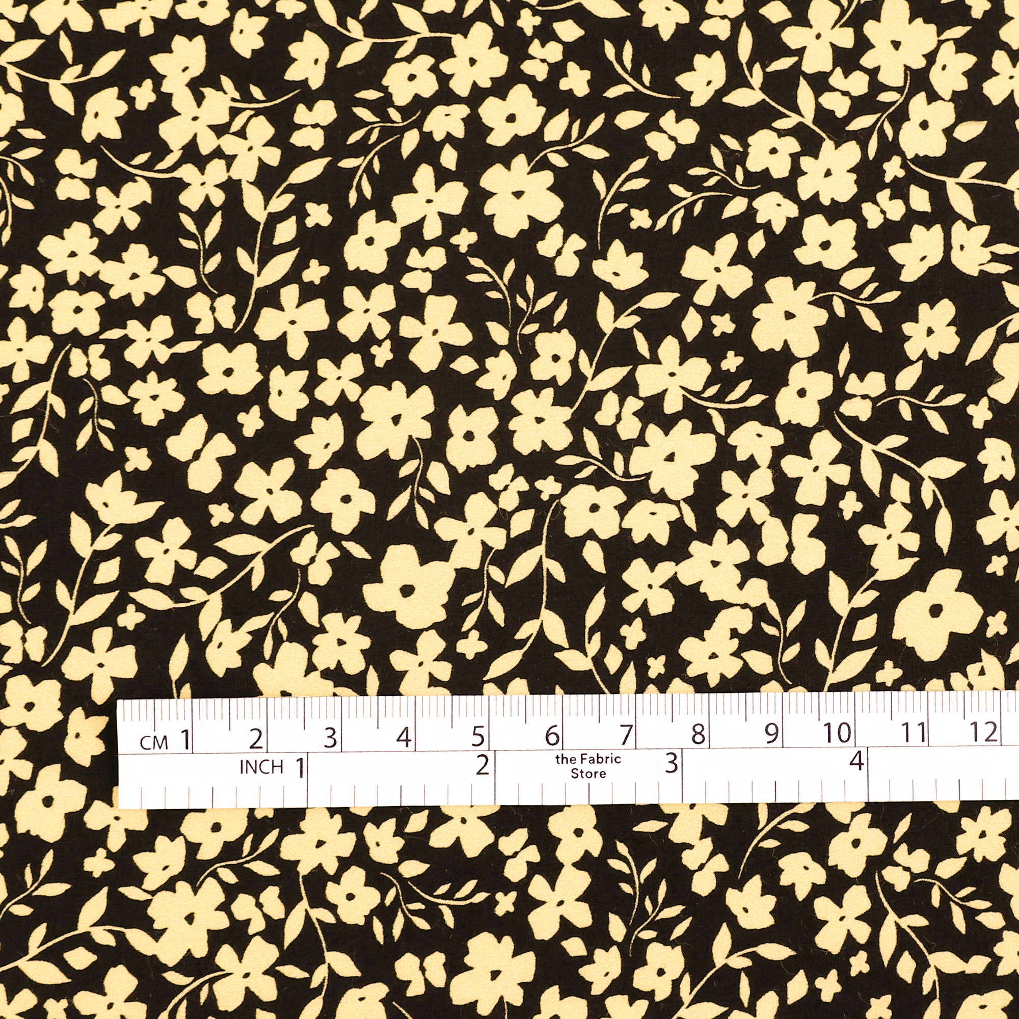 Princess Flower Cotton Poplin - Cream / Black