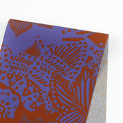 Decorative Flower Print - Burnt Umber