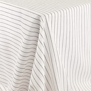 Music Stripe Cotton Muslin - White
