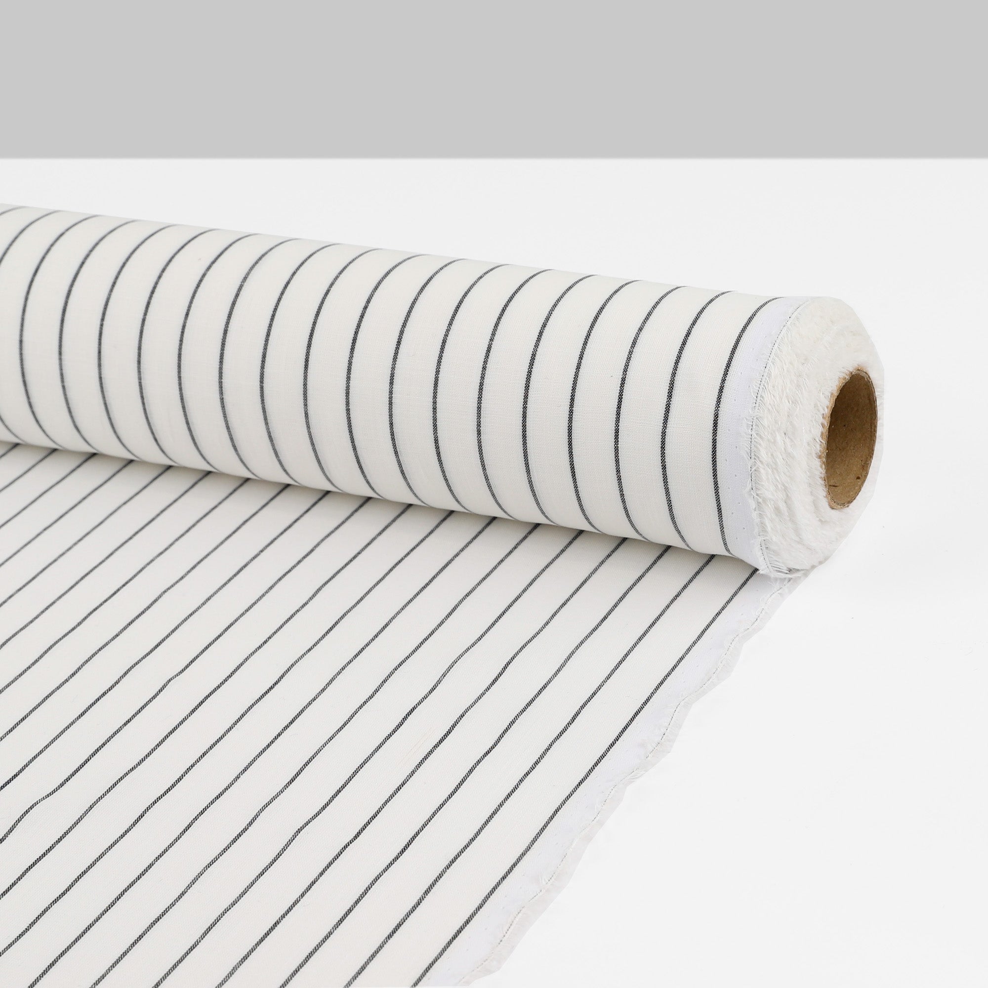 Music Stripe Cotton Muslin - White