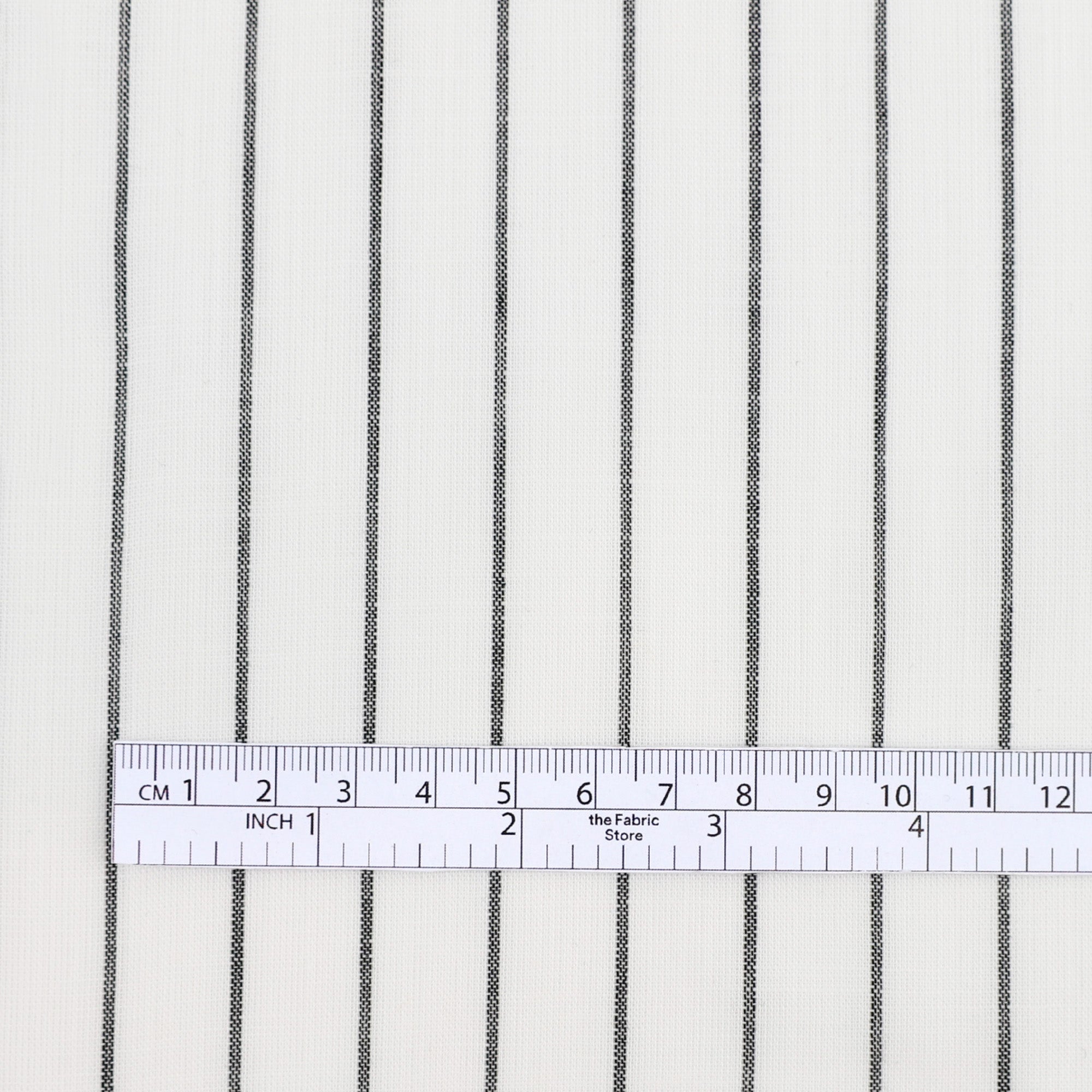 Music Stripe Cotton Muslin - White