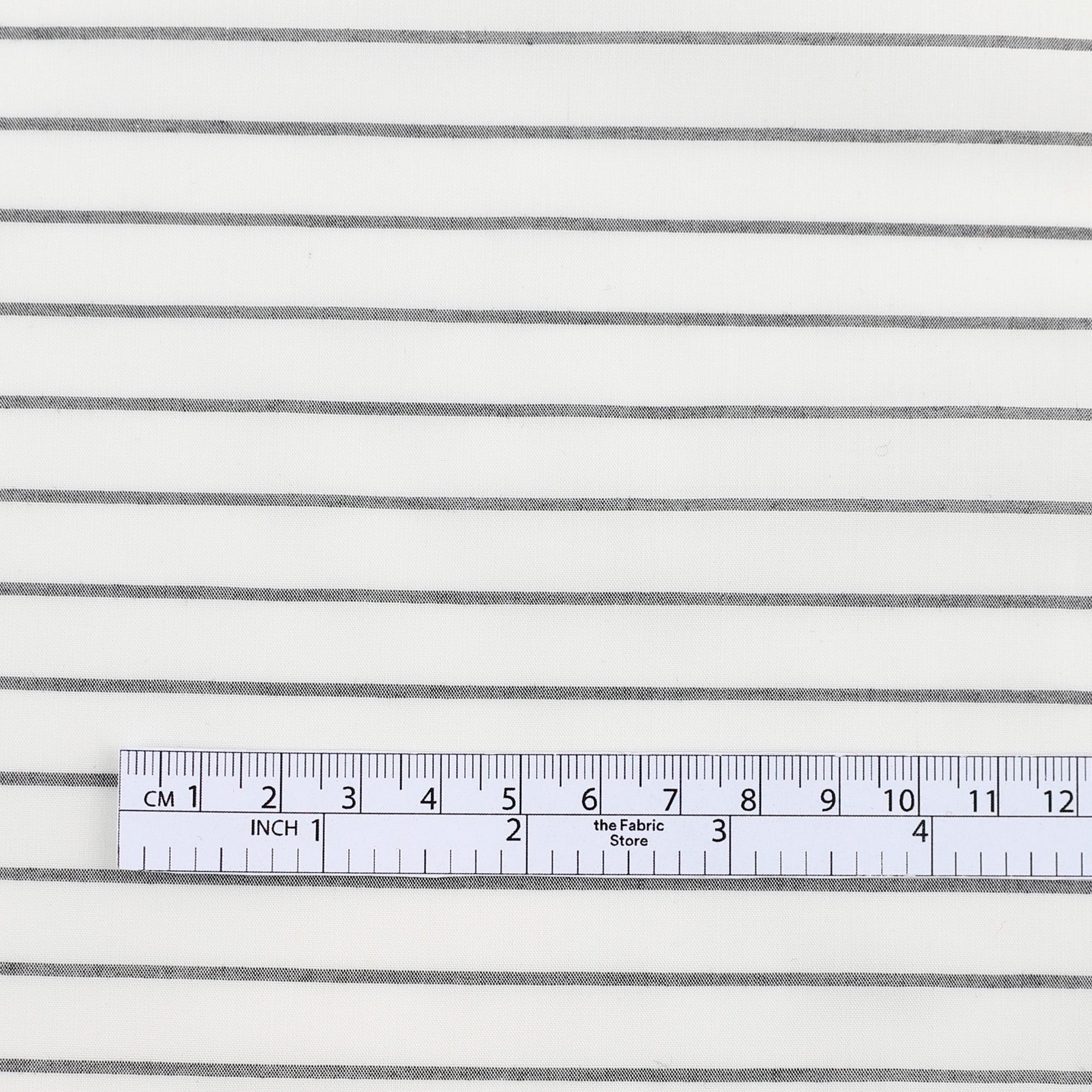 Weft Stripe Cotton Shirting - White