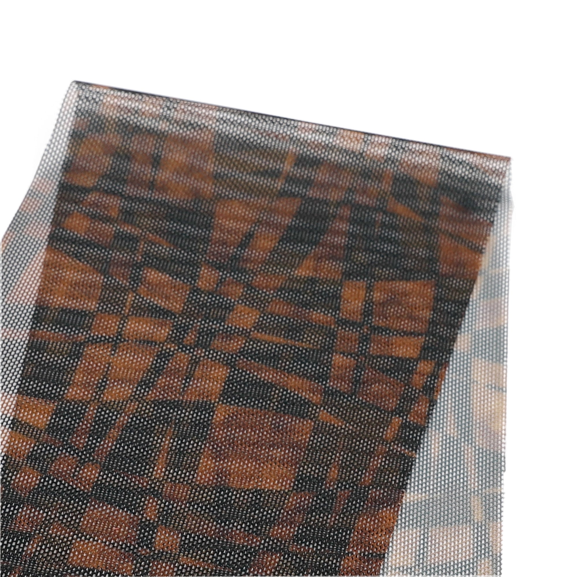 Warped Checkerboard Stretch Mesh - Black Coffee – The Fabric Store NZ