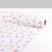 Scattered Tulips Rayon Crepe - Cool White