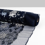 Tulip Embroidered Tulle - Marine