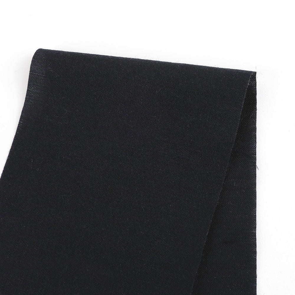Virgin Wool / Poly Shirting - Black