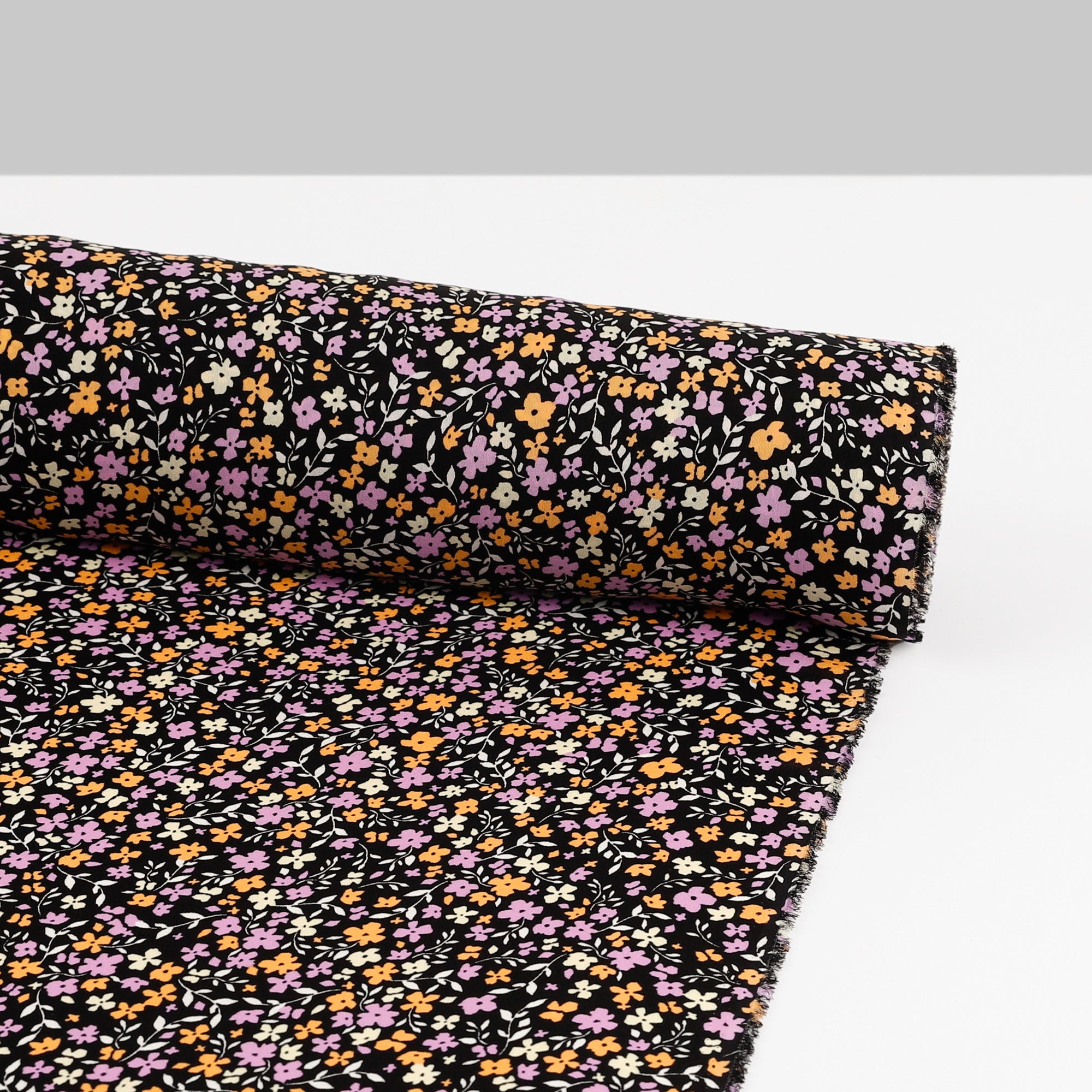 Princess Flower Silk Georgette - Purple / Yellow