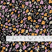 Princess Flower Silk Georgette - Purple / Yellow