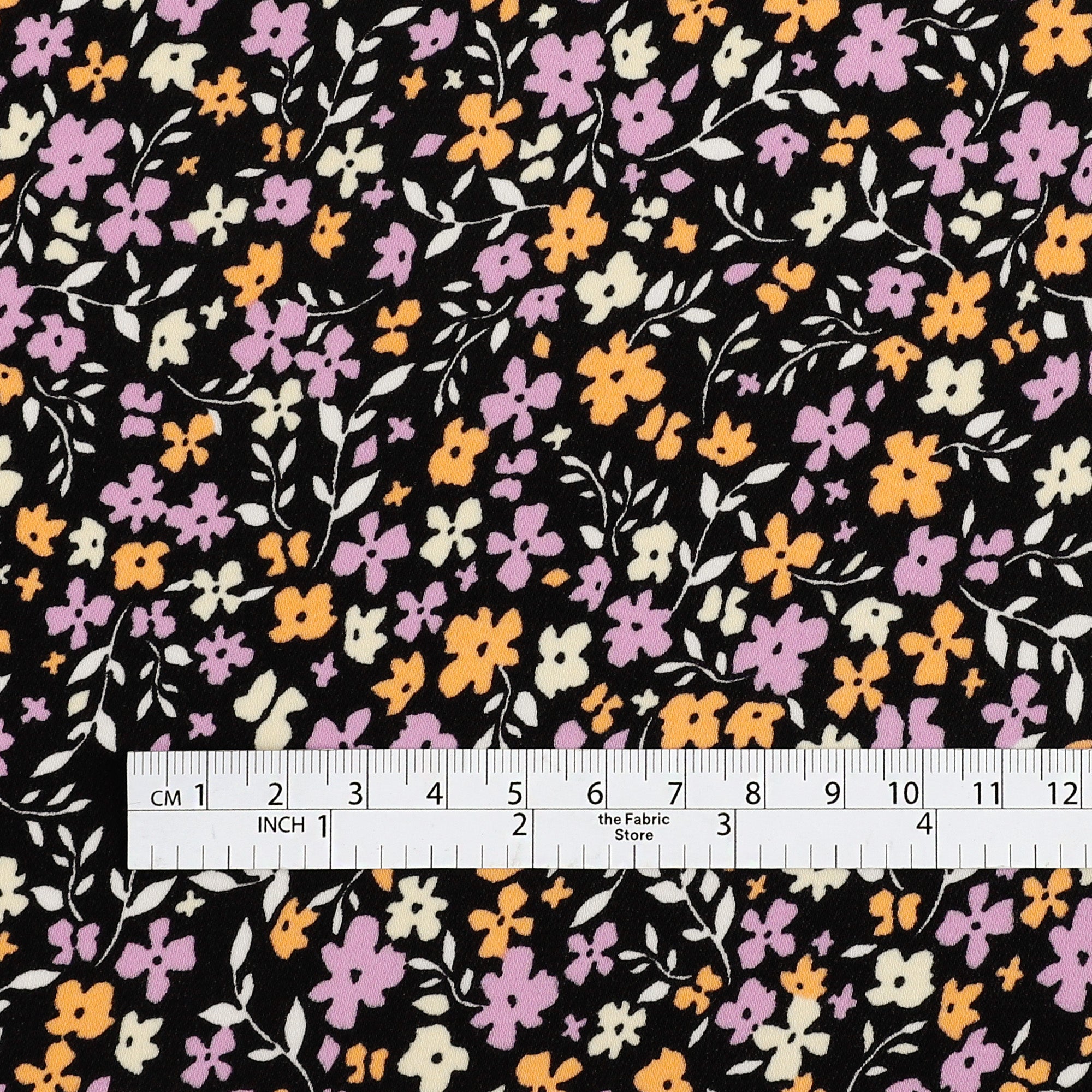 Princess Flower Silk Georgette - Purple / Yellow