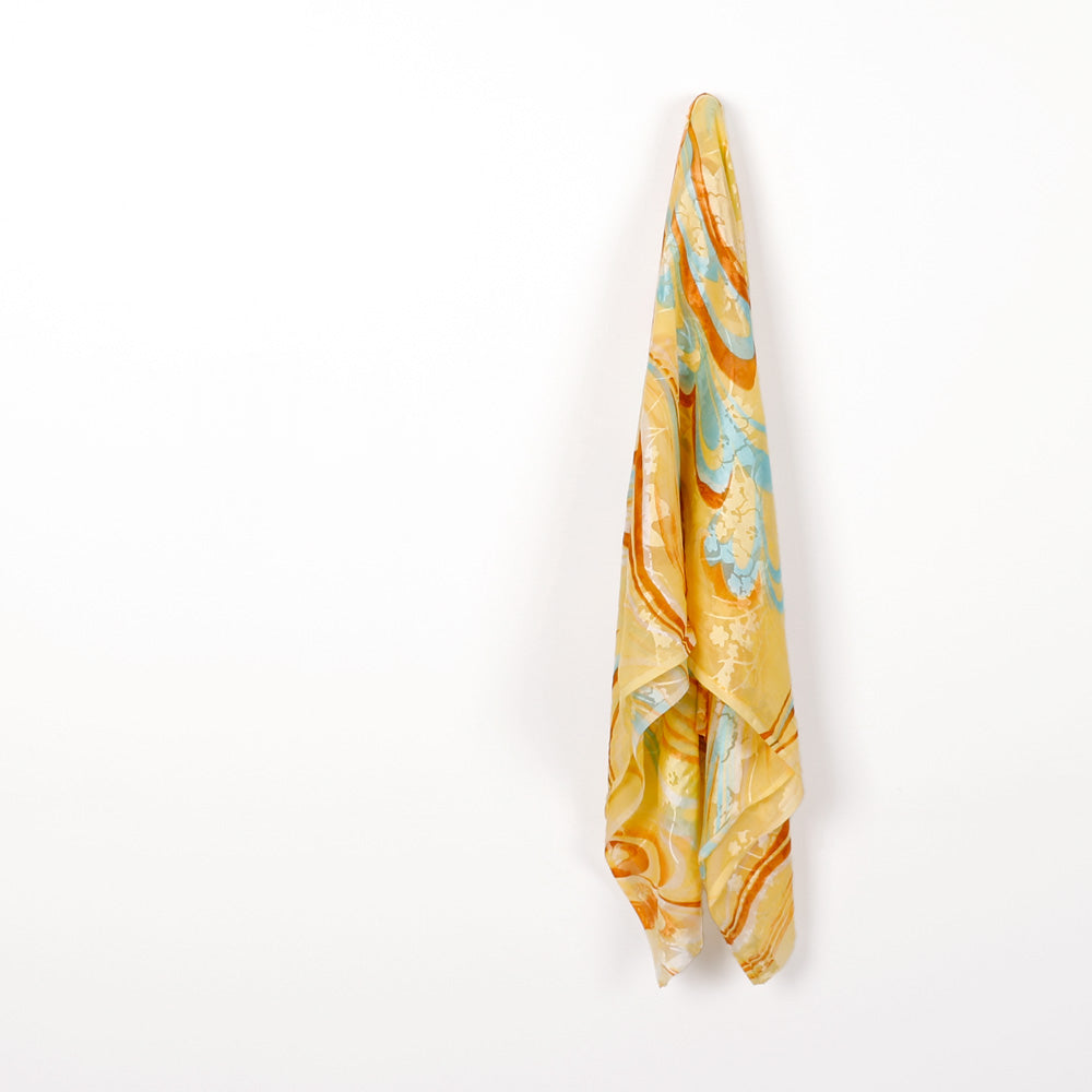 Wave Print Bouquet Devore - Yellow