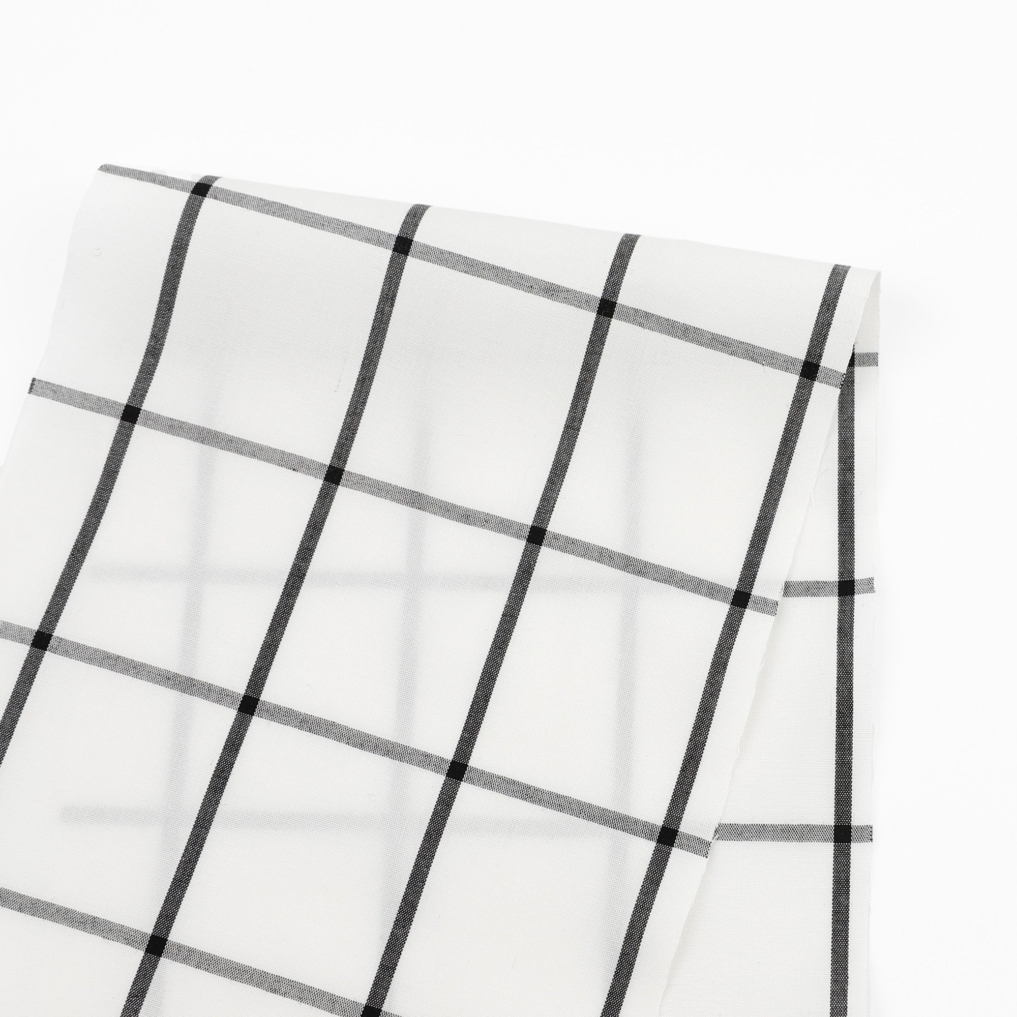 Windowpane Check Cotton - Black/White – The Fabric Store NZ
