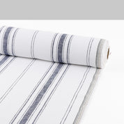 Awning Stripe Linen - White / Navy