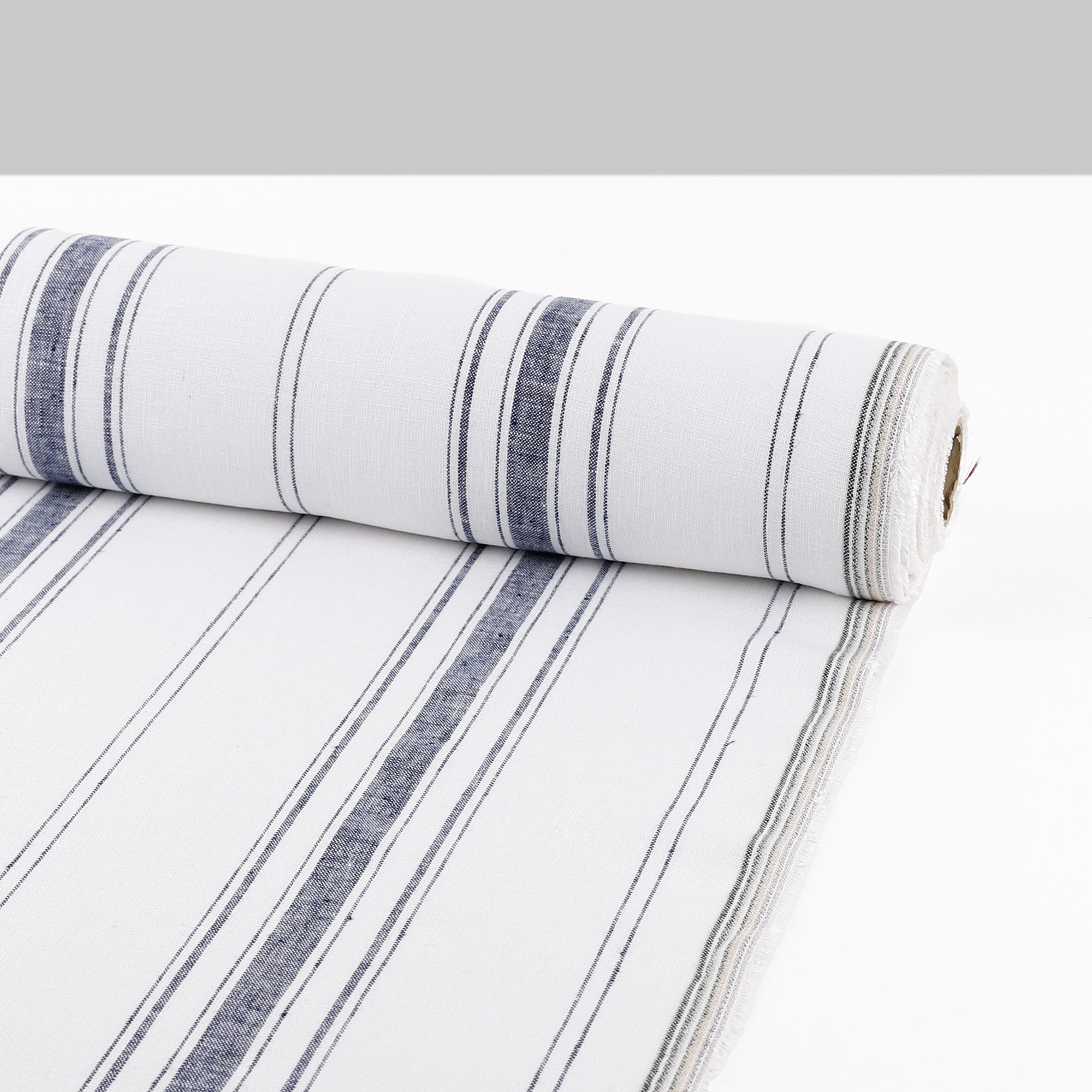 Awning Stripe Linen - White / Navy