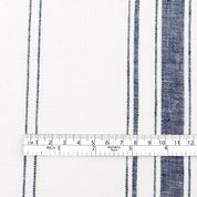 Awning Stripe Linen - White / Navy