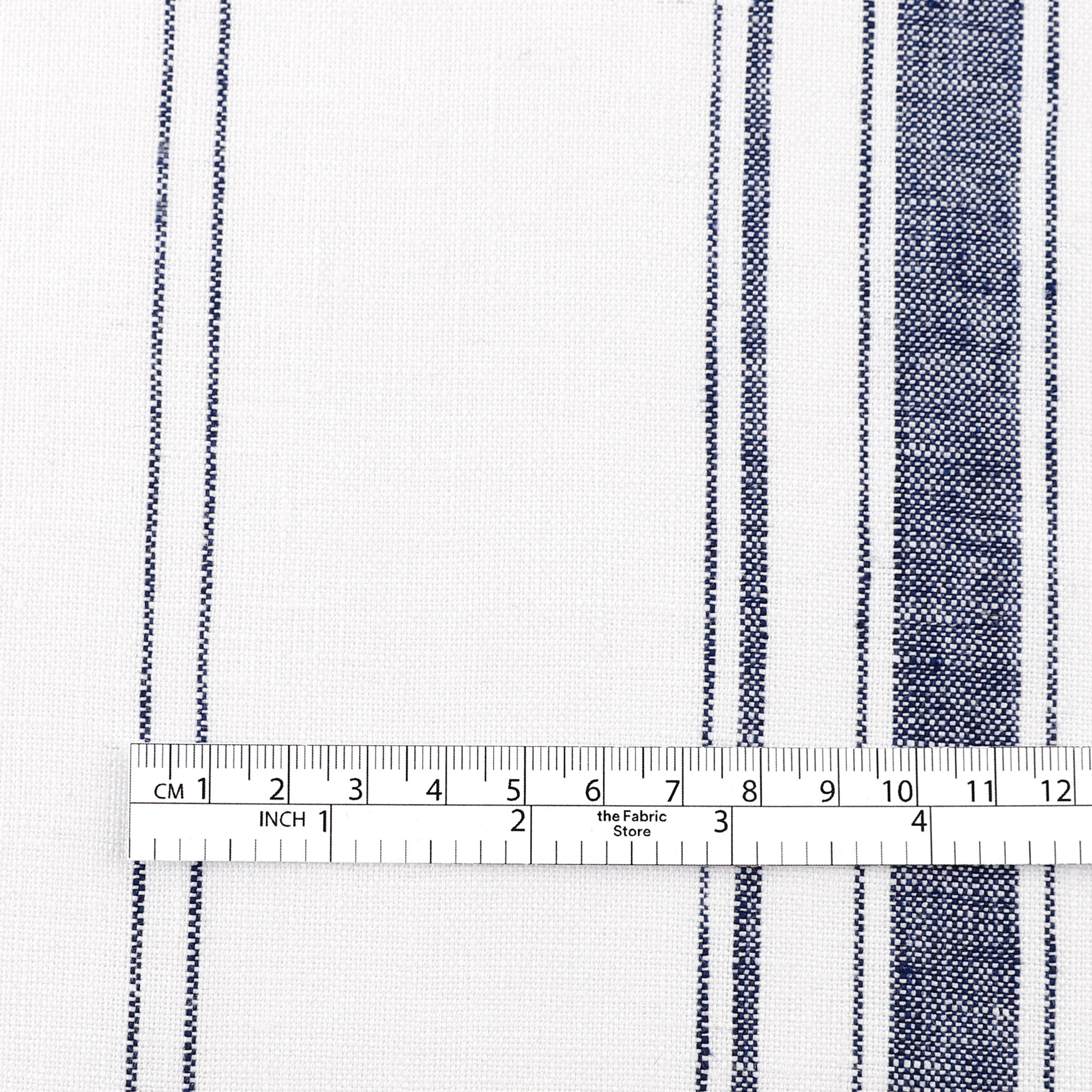 Awning Stripe Linen - White / Navy