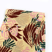 Tropical Leaves Double Georgette - Laguna Yellow