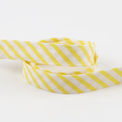 Stripe Cotton / Cupro Bias Binding - Lemon
