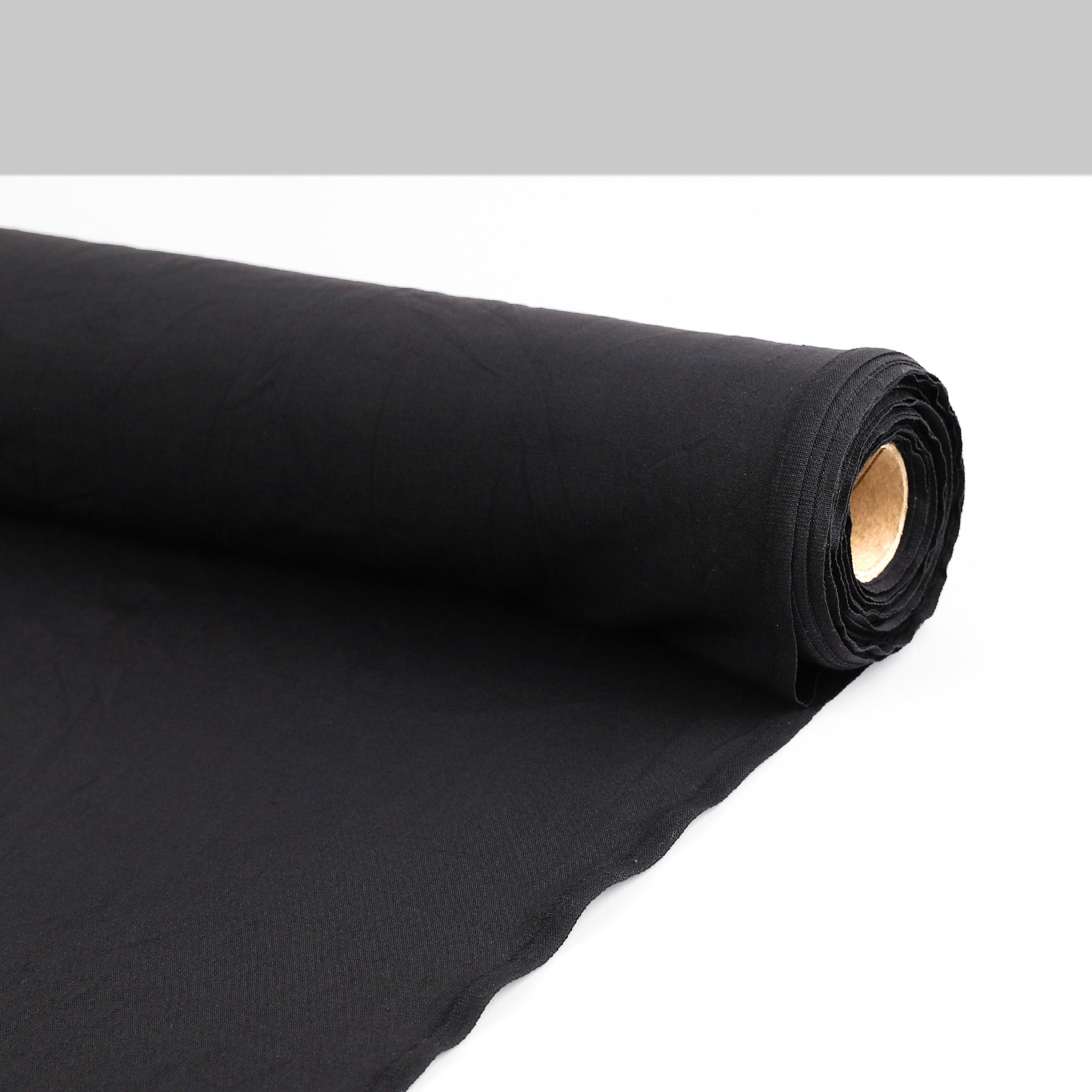 Crumpled Stretch Poly / Wool Suiting - Overdyed Black