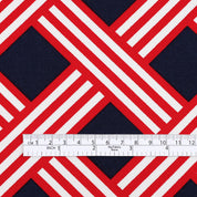 Trellis Stretch Cotton Sateen - Nautical