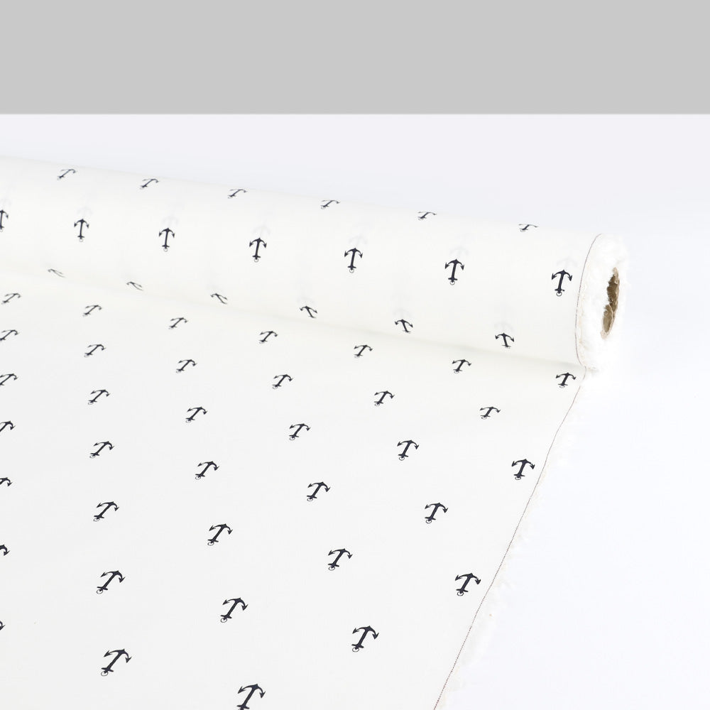 Anchor Stretch Cotton Shirting - White