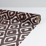 Arabesque Print Silk Crinkle Chiffon - Chocolate