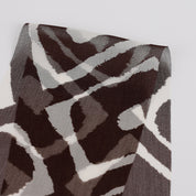 Arabesque Print Silk Crinkle Chiffon - Chocolate