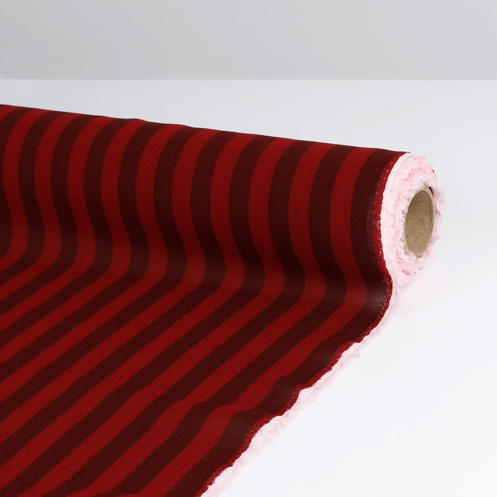 Bengal Stripe Viscose Georgette - Wine