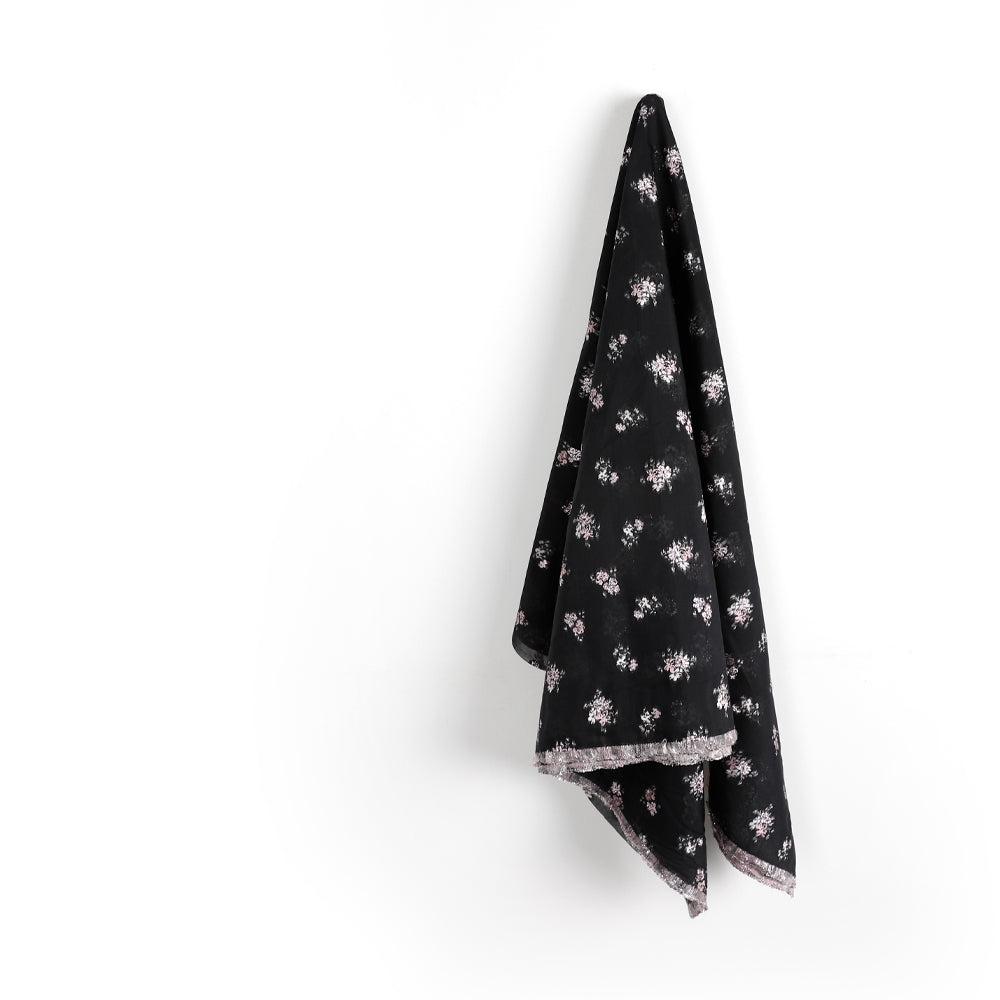 Sheer Blossom Motif Jacquard - Black