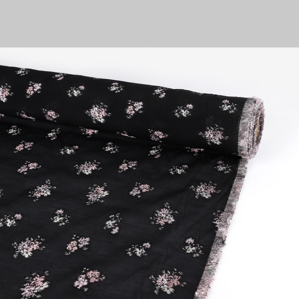 Sheer Blossom Motif Jacquard - Black