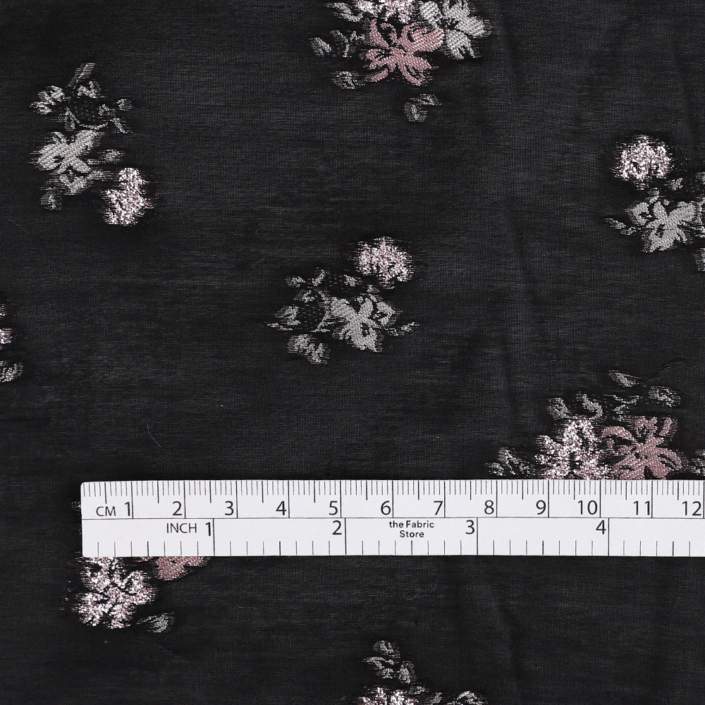 Sheer Blossom Motif Jacquard - Black
