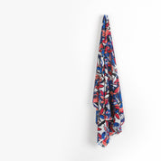 Retro Butterfly Print Crepe - Blue / Pink