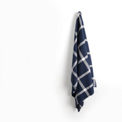Jumbo Windowpane Check Cotton - Navy