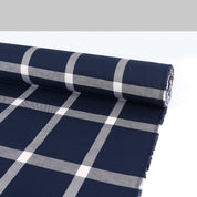 Jumbo Windowpane Check Cotton - Navy