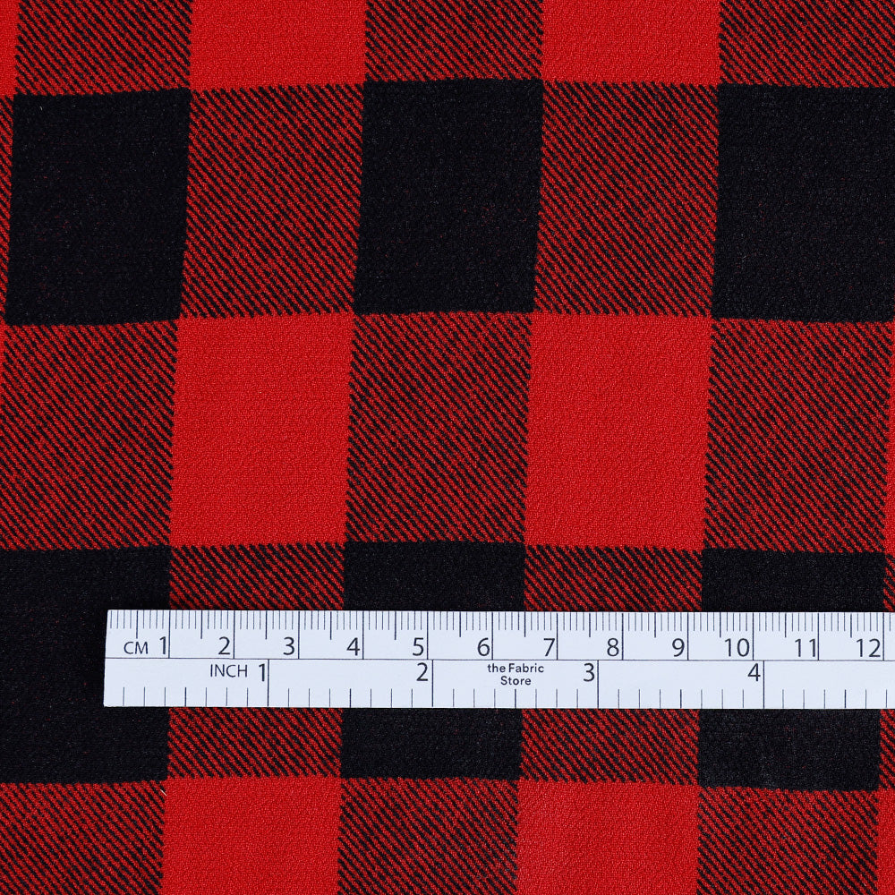 Buffalo Check Viscose Georgette - Red / Black