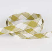Gingham Linen Bias Binding - Celery