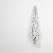 Printed Twill Check Viscose Georgette - Ivory