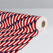 Circus Geo Stripe Crepe - Red