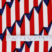 Circus Geo Stripe Crepe - Red