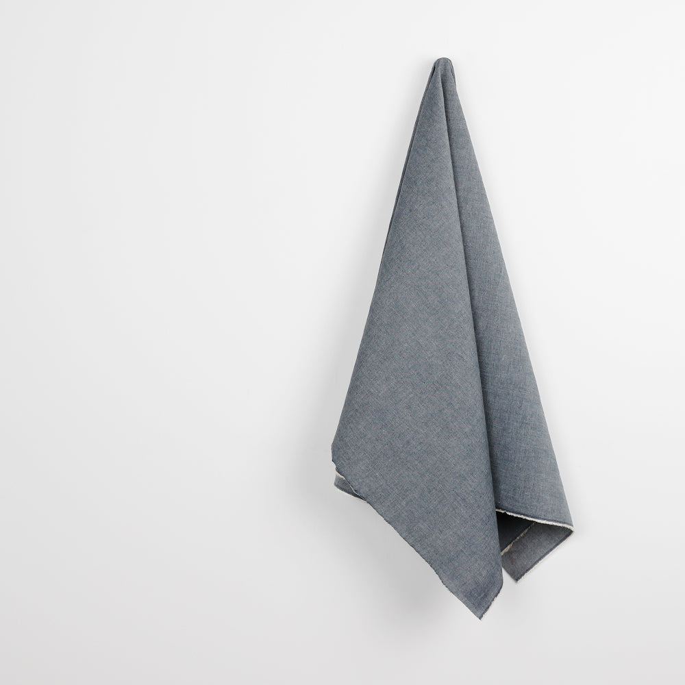 Cotton Chambray - Dusty Navy