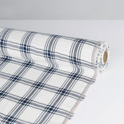 Backed Twill Check Cotton - Navy