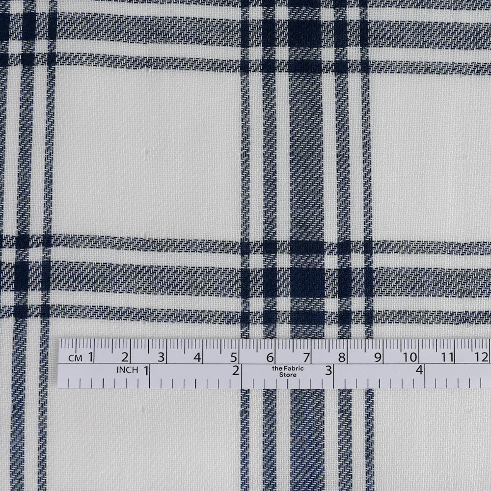 Backed Twill Check Cotton - Navy