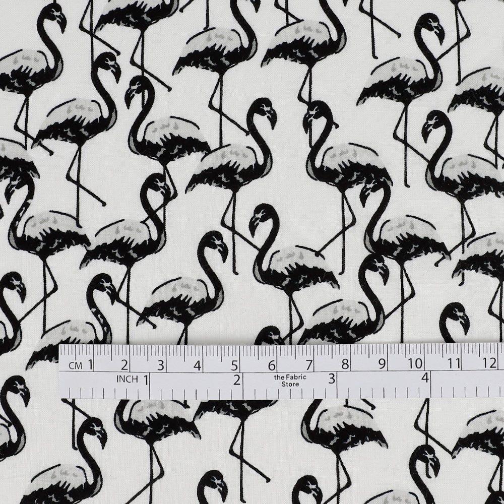 Flamingo Rayon Challis - Black