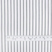 Twin Stripe Cotton Shirting - Iron / White