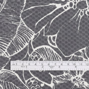 Tropical Flowers Stretch Cotton Check - Storm