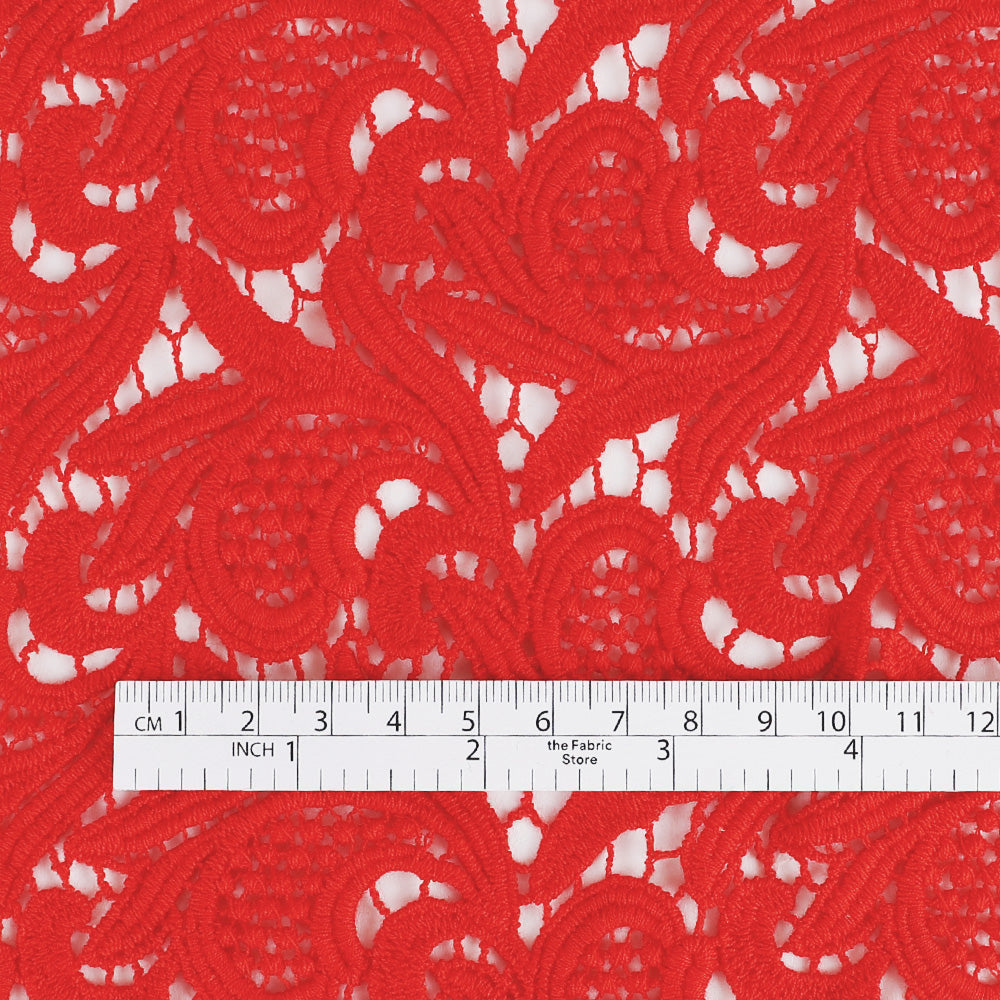 Guipure Cotton Lace - Red